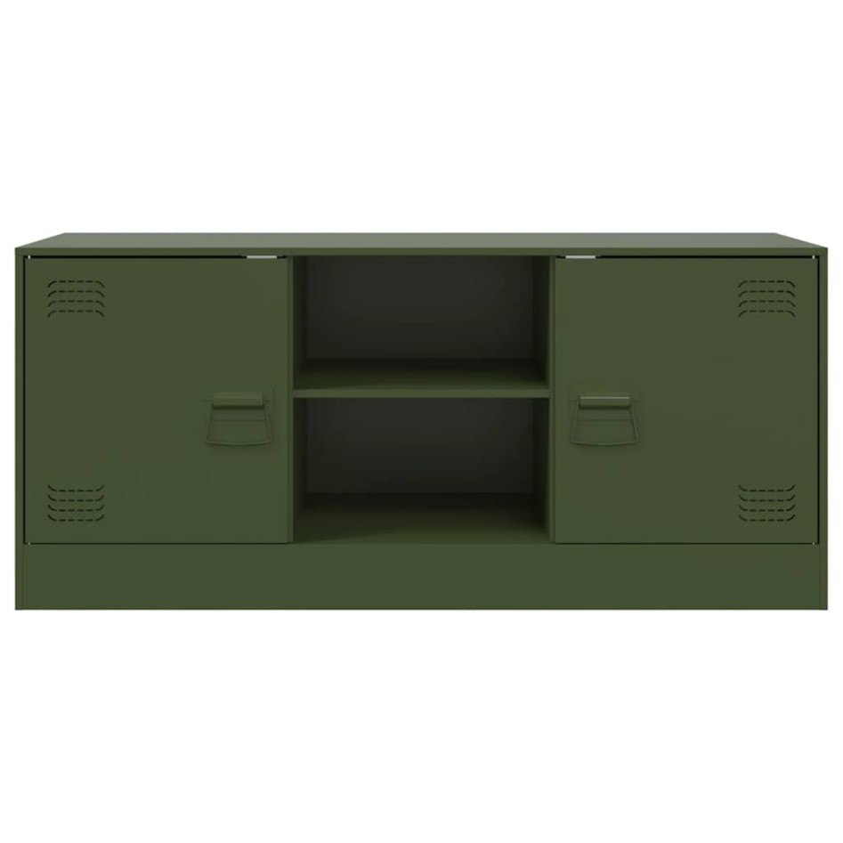 Mueble de TV de acero verde oliva 99x39x44