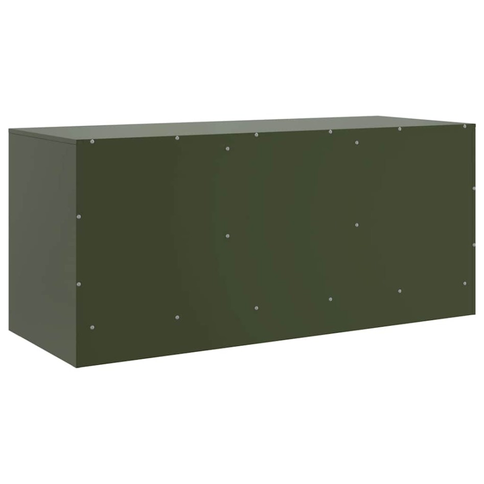 Mueble de TV de acero verde oliva 99x39x44