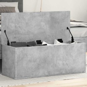 Caja de almacenaje madera ingeniería gris hormigón 90x35x35
