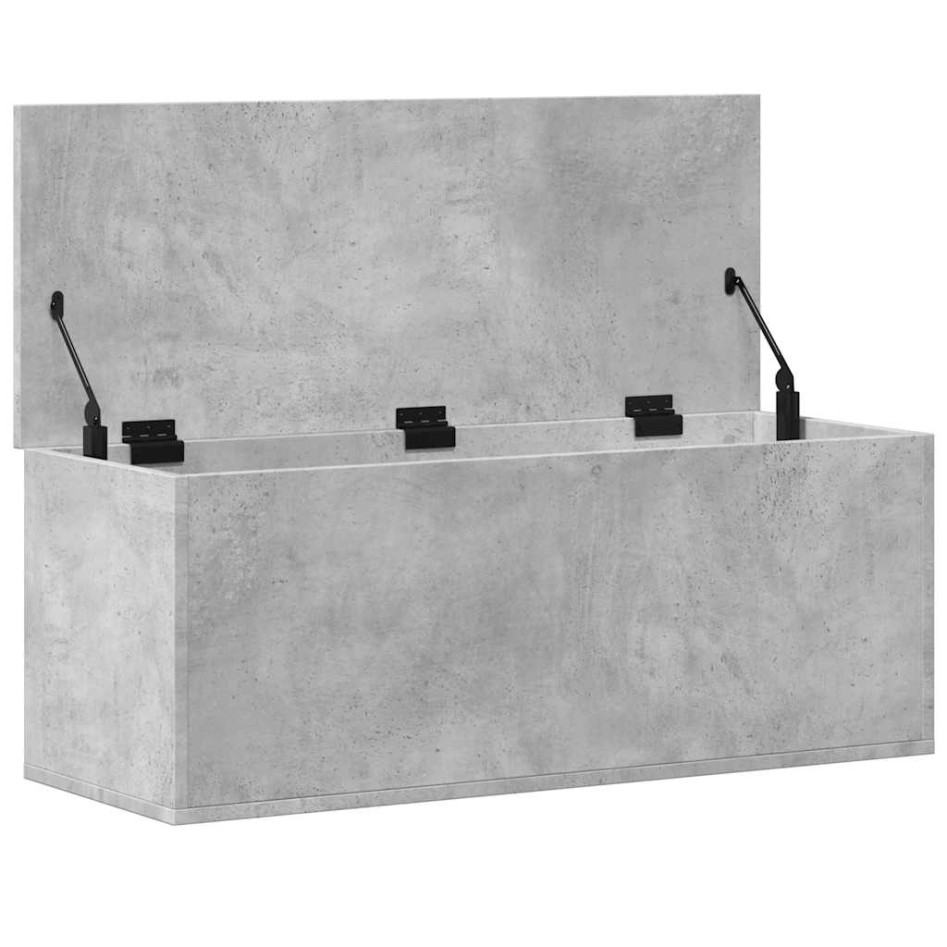 Caja de almacenaje madera ingeniería gris hormigón 90x35x35