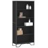 Estantería de madera de ingeniería negra 80x31x169