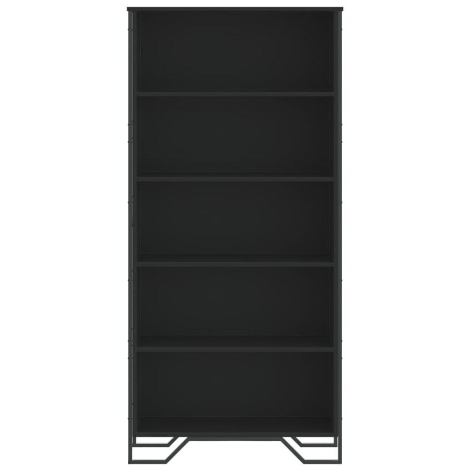 Estantería de madera de ingeniería negra 80x31x169