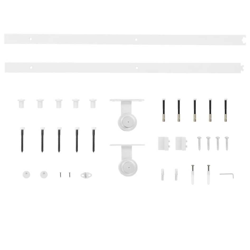 Kit herrajes para puertas correderas de acero blanco 183
