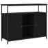 Aparador de madera de ingeniería negro 100x35x80
