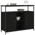 Aparador de madera de ingeniería negro 100x35x80