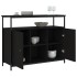 Aparador de madera de ingeniería negro 100x35x80