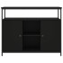 Aparador de madera de ingeniería negro 100x35x80