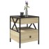 Mesa de centro con Infinity LED roble Sonoma 40x40x51