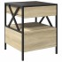 Mesa de centro con Infinity LED roble Sonoma 40x40x51