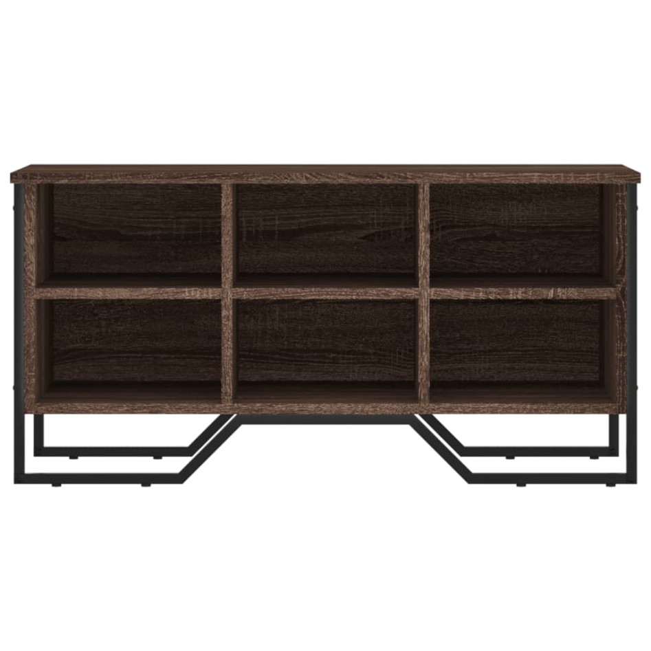 Zapatero de madera de ingeniería marrón roble 90x38x45,5