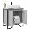 Armario lavabo baño madera ingeniería gris Sonoma 60x35x60 cm
