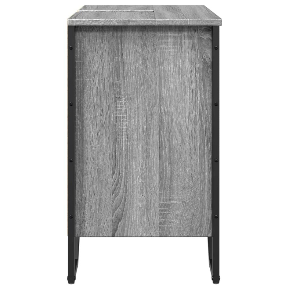 Armario lavabo baño madera ingeniería gris Sonoma 60x35x60