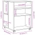 Mesa auxiliar con ruedas madera ingeniería Sonoma 55x60x78