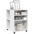 Mesa auxiliar con ruedas madera ingeniería blanco 55x60x78