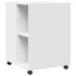 Mesa auxiliar con ruedas madera ingeniería blanco 55x60x78