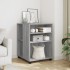 Mesa auxiliar ruedas madera ingeniería gris Sonoma 55x60x78