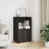 Armario con ruedas madera de ingeniería negro 55x40x91
