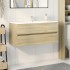 Mueble de lavabo de baño madera roble Sonoma 100x38,5x45