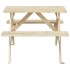 Mesa de picnic para 4 niños agujero para sombrilla madera