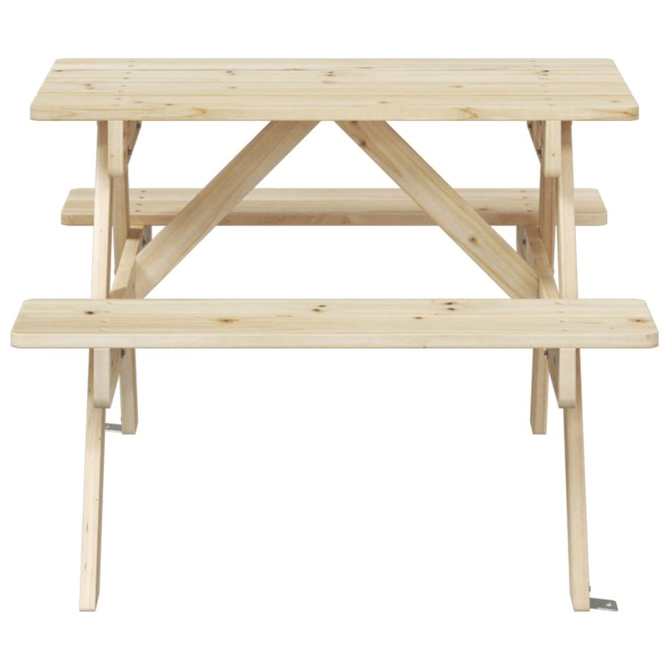 Mesa de picnic para 4 niños agujero para sombrilla madera
