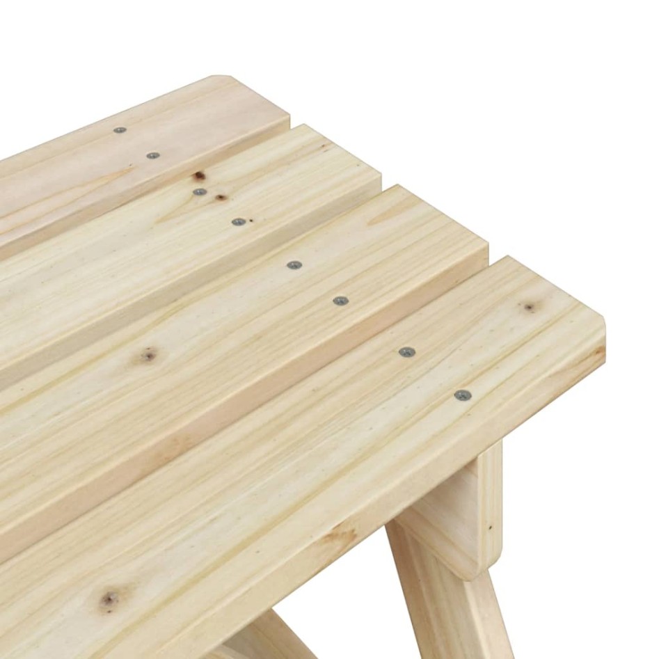 Mesa de picnic para 4 niños agujero para sombrilla madera