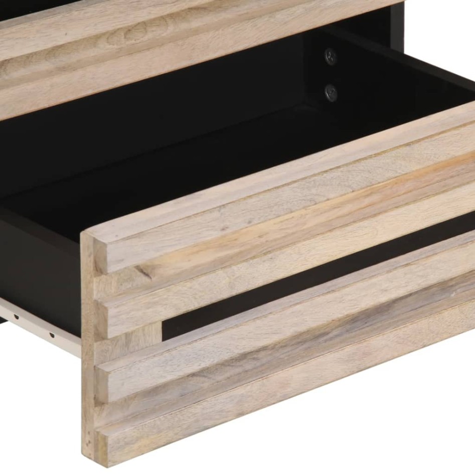 Mesita de noche madera maciza de mango 50x34x62