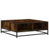 Mesa de centro madera ingeniería metal roble ahumado