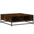 Mesa de centro madera ingeniería metal roble ahumado