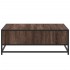 Mesa de centro madera ingeniería metal marrón roble 80x80x30