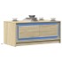 Mesa de centro con luces LED madera de ingeniería roble