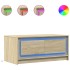 Mesa de centro con luces LED madera de ingeniería roble
