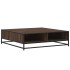 Mesa de centro madera ingeniería y metal marrón 100x100x30