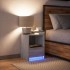 Mesita de noche luces LED 2 uds madera ingeniería roble