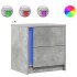 Mesita de noche luces LED 2 uds madera ingeniería gris