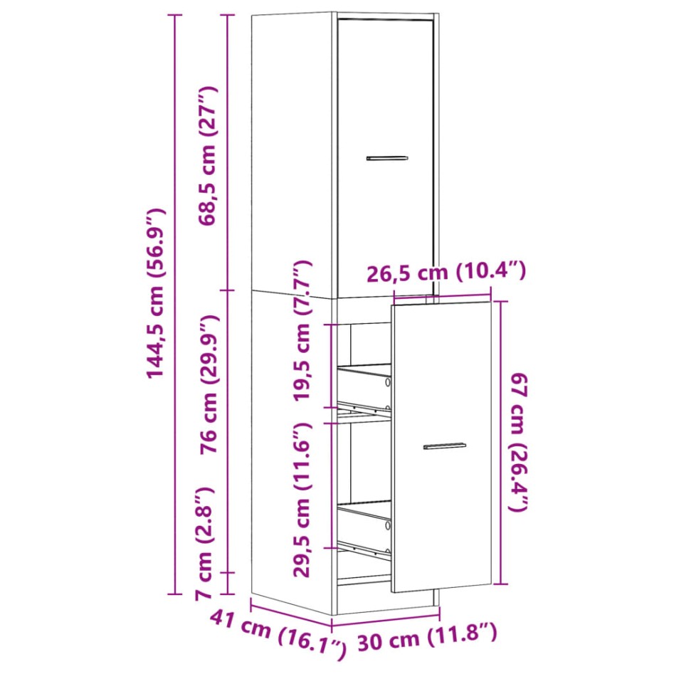 Armario botiquín madera ingeniería blanco brillo