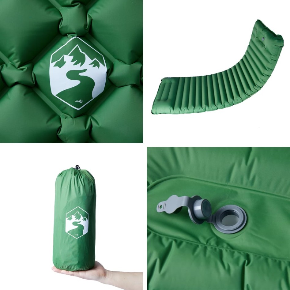 Colchón de camping autoinflable con almohada 1 persona