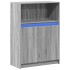 Aparador con LED madera de ingeniería gris Sonoma 72x34x100