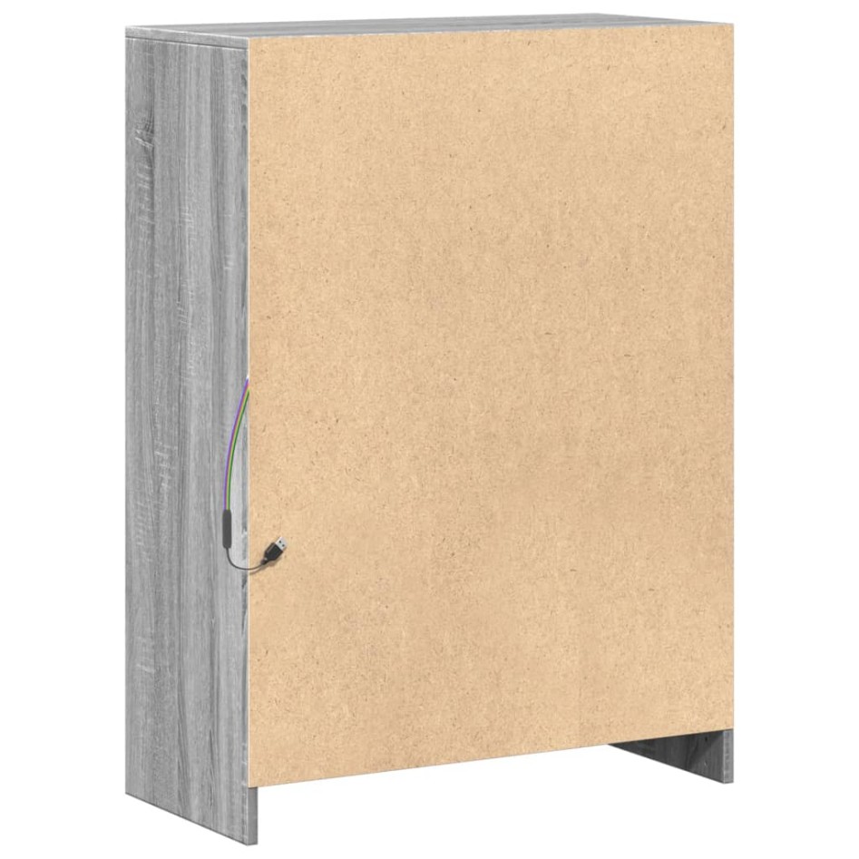Aparador con LED madera de ingeniería gris Sonoma 72x34x100