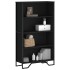 Estantería de madera de ingeniería negra 80x31x137,5