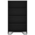 Estantería de madera de ingeniería negra 80x31x137,5