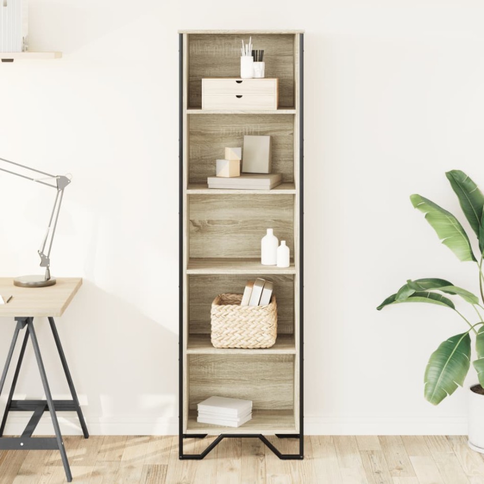 Estantería madera de ingeniería roble Sonoma 50x31x169