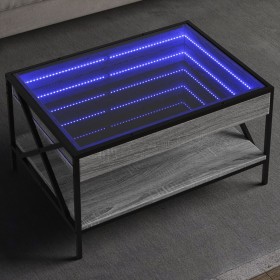 Mesa de centro con Infinity LED gris Sonoma 70x50x38