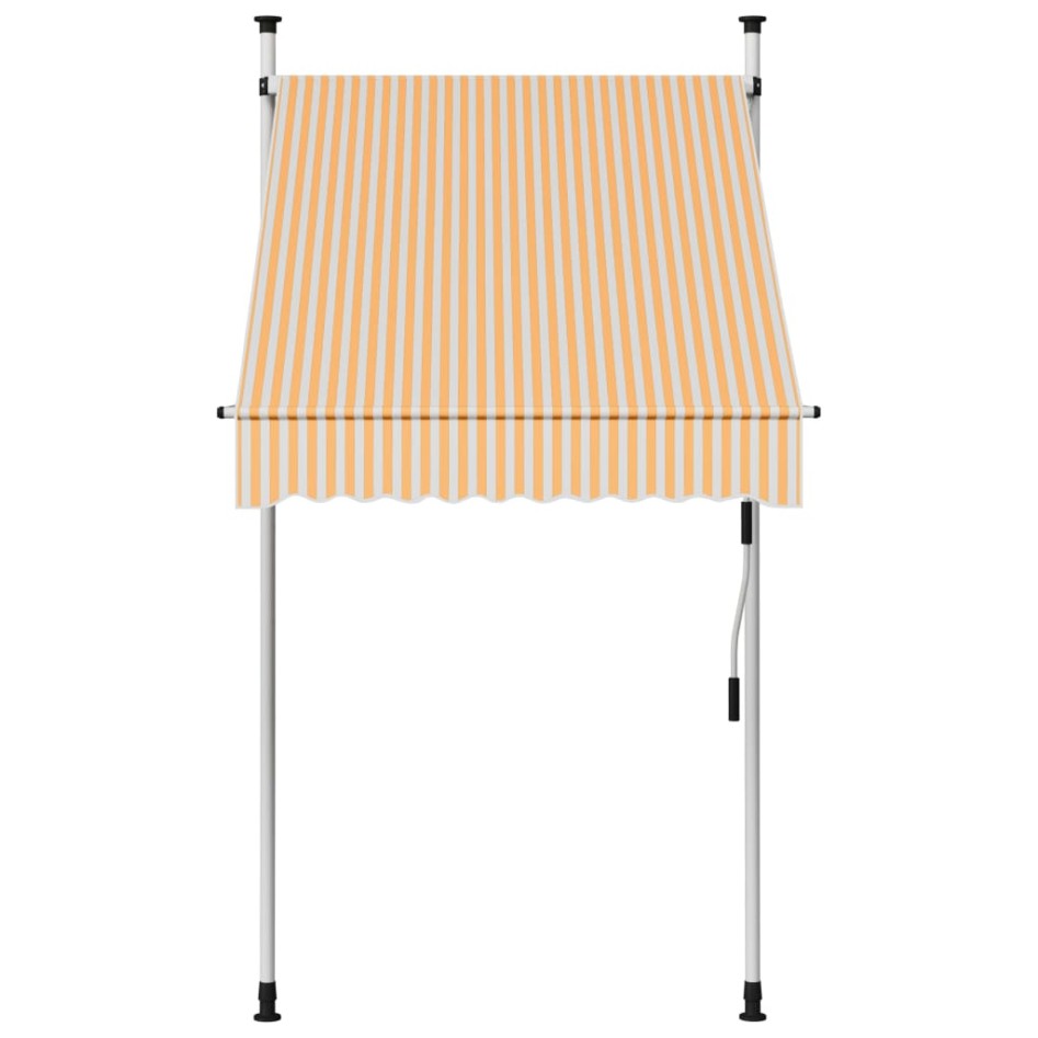Toldo manual retráctil 100 cm naranja y blanco a