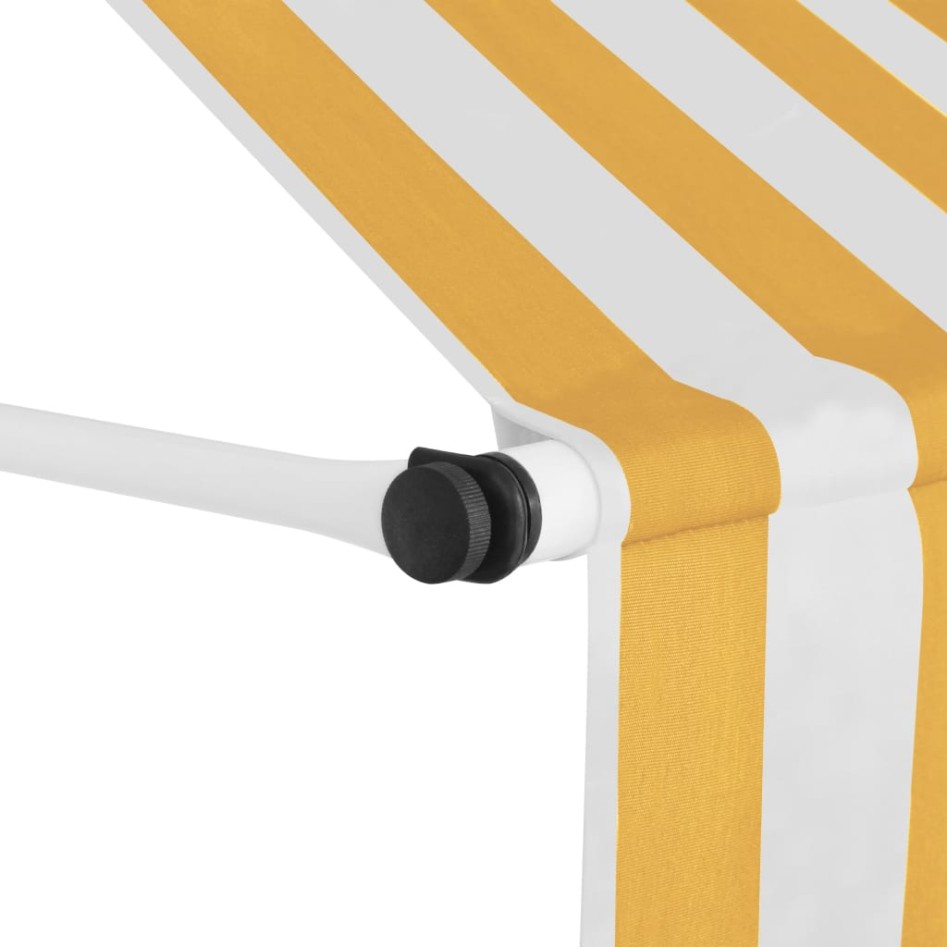 Toldo manual retráctil 100 cm naranja y blanco a