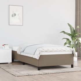 Estructura de cama sin colchón tela gris taupe 100x200