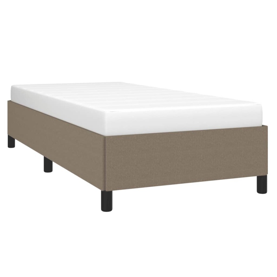 Estructura de cama sin colchón tela gris taupe 100x200
