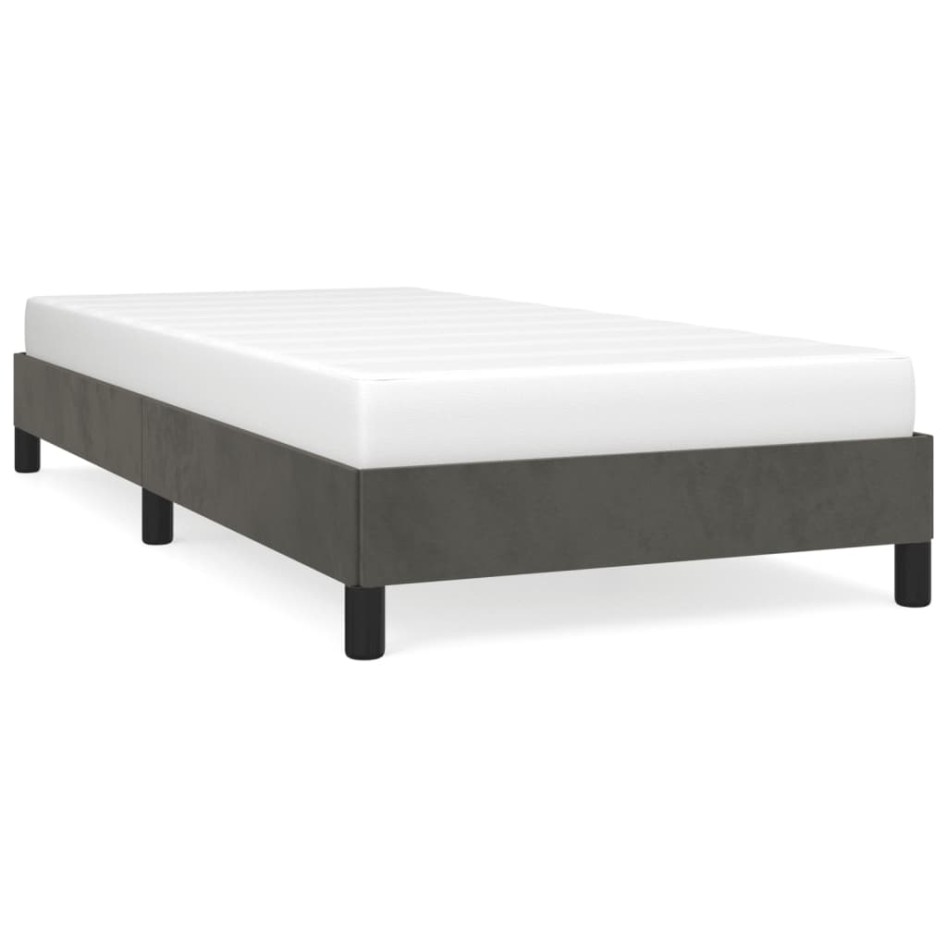Estructura de cama sin colchón terciopelo gris oscuro 90x190