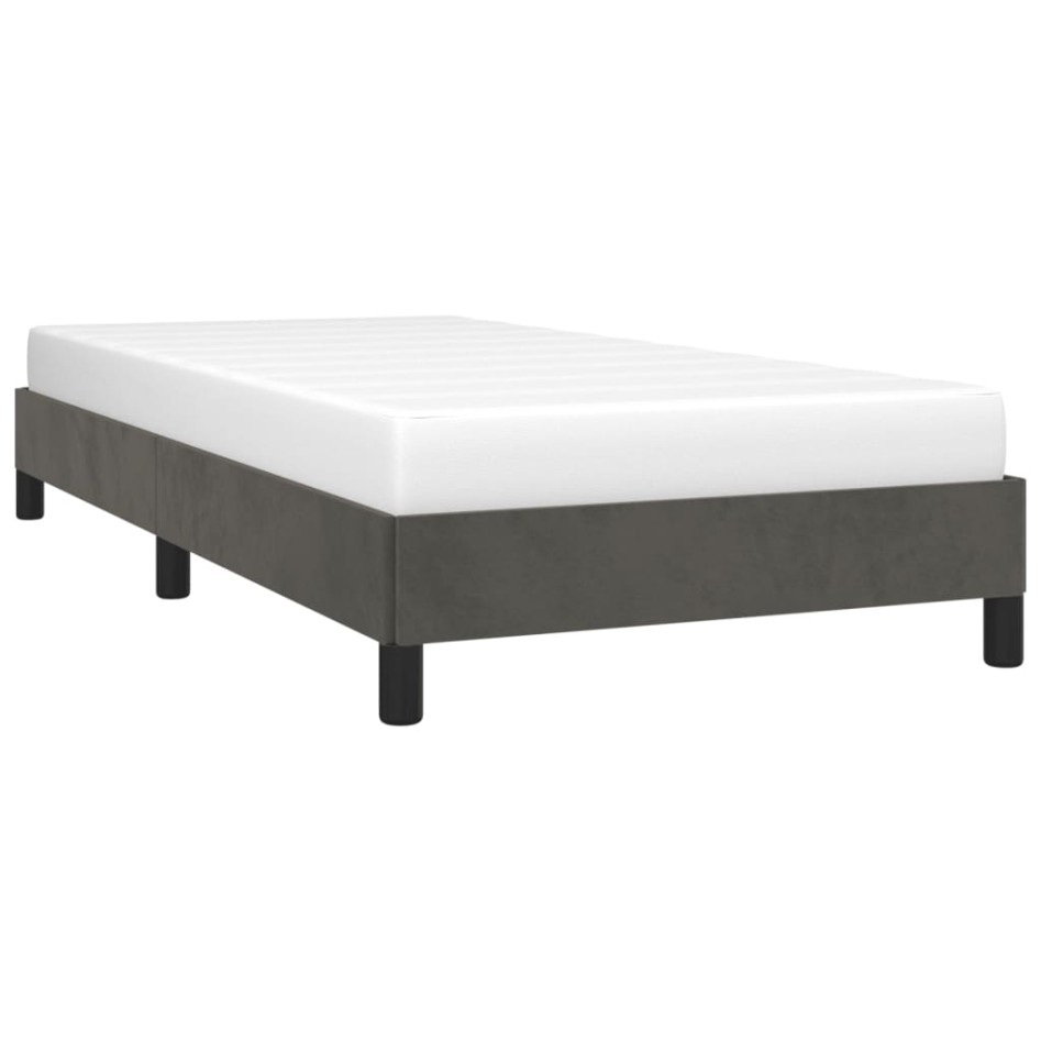 Estructura de cama sin colchón terciopelo gris oscuro 90x190