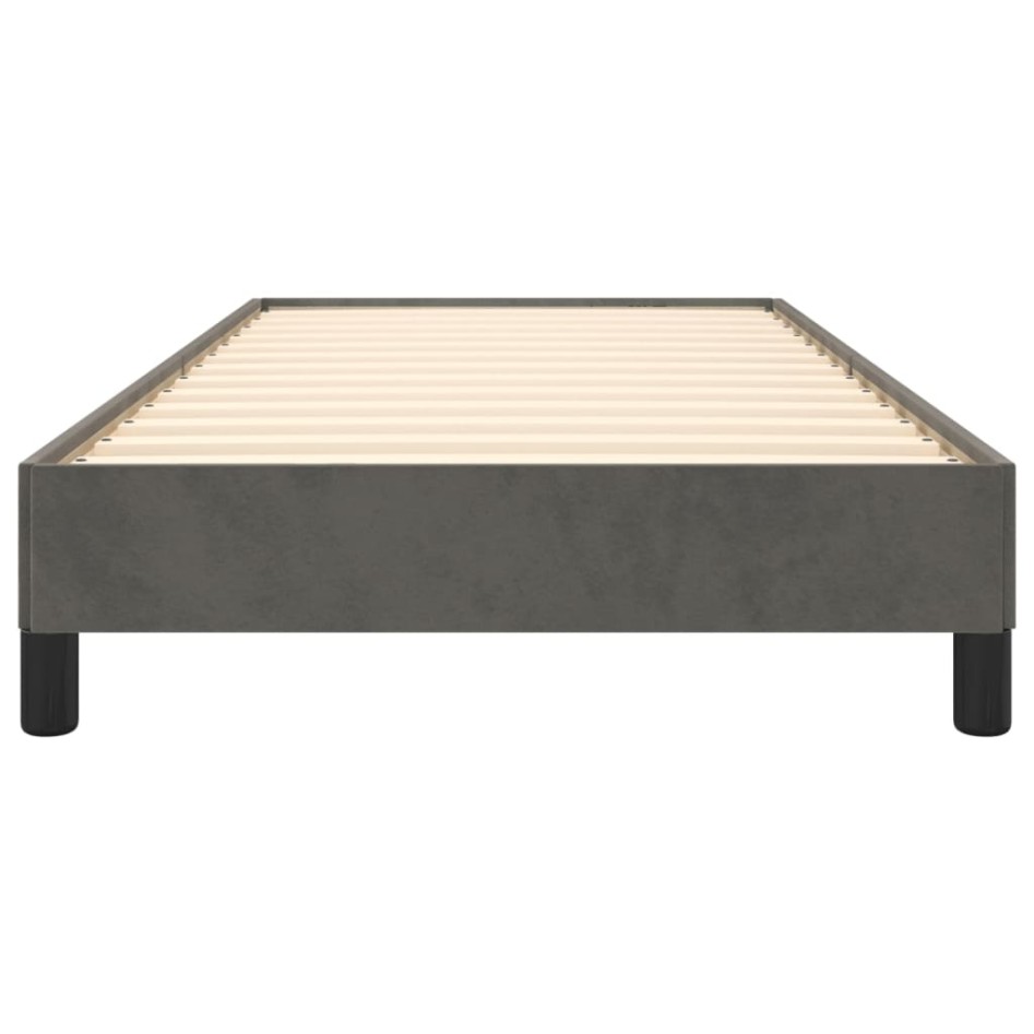 Estructura de cama sin colchón terciopelo gris oscuro 90x190