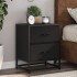 Mesita de noche madera ingeniería negro 40x31x50